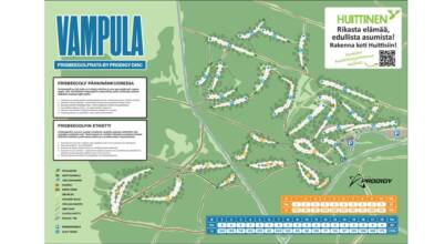 A map of the frisbee golf park