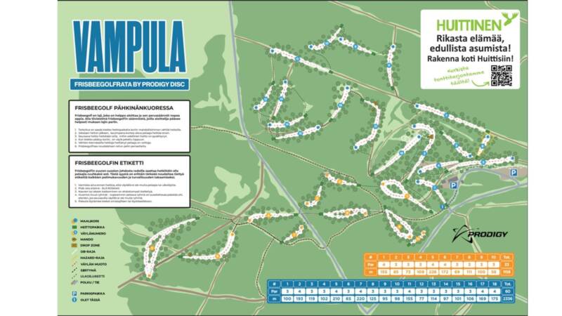 A map of the frisbee golf park